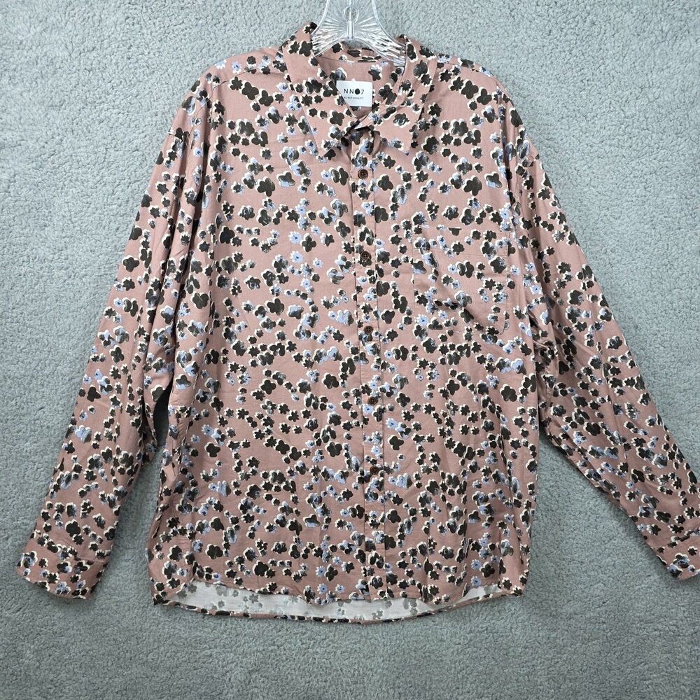 NN07 No Nationality Deon Pink Floral Shirt Men's Size XL